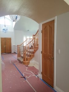 wood spindles and doors in Danville, California before painting