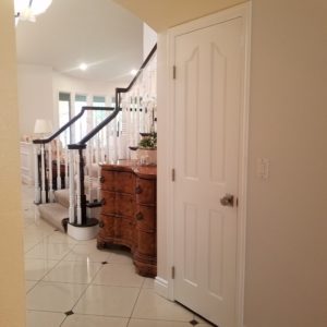 wood spindles and doors in Danville, California after painting