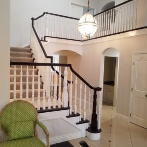 wooden spindles and doors in a Danville Home after painting
