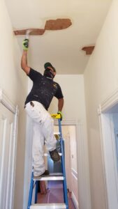 A San Francisco painter shows how to paint interior problem surfaces by using Zinsser Gards on a bubbled ceiling A San Francisco painter shows How to paint interior problem surfaces